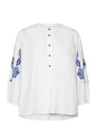 Faithll Blouse Ls Tops Blouses Short-sleeved White Lollys Laundry