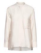 Airy Shirt Tops Shirts Long-sleeved Cream A Part Of The Art