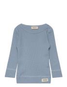 Plain Tee Ls Tops T-shirts Long-sleeved T-Skjorte Blue MarMar Copenhag...