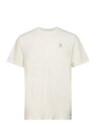 Cross Logo Organic Tee Tops T-Kortærmet Skjorte Cream Clean Cut Copenh...