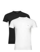 Men's Knit 2-Pack T-Shirt Tops T-Kortærmet Skjorte White Emporio Arman...