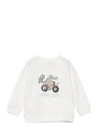 Printed Cotton Sweatshirt Tops Sweatshirts & Hoodies Sweatshirts White...