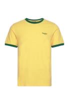 Essential Logo Ringer Tee Tops T-Kortærmet Skjorte Yellow Superdry