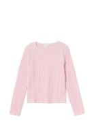 Nkfsilma Ls Slim Short Top Tops T-shirts Long-sleeved T-Skjorte Pink N...