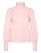 Pd-Marion Puffy Rollneck Tops Knitwear Turtleneck Pink Pieszak