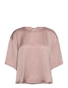 Widland Tops Blouses Short-sleeved Pink American Vintage