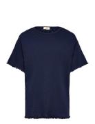 Pointelle Heart T-Shirt Tops T-Kortærmet Skjorte Navy Copenhagen Color...