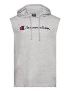 Hooded Sleeveless T-Shirt Sport Sweatshirts & Hoodies Hoodies Grey Cha...