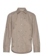 Calli Classic Shirt Tops Shirts Long-sleeved Brown Second Female