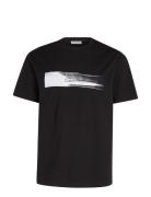 Brush Logo T-Shirt Tops T-Kortærmet Skjorte Black Calvin Klein