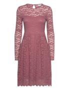 Vikalila L/S Lace Dress - Noos Knælang Kjole Pink Vila