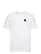 Regular Owl Chest Embroidery T-Shir Tops T-Kortærmet Skjorte White Kno...