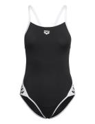 W Team Stripe Super Fly Back Piece Black-White Badedragt Badetøj Black...