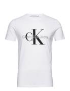 Core Monologo Slim Tee Tops T-Kortærmet Skjorte White Calvin Klein Jea...