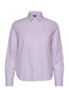 Reg Broadcloth Striped Shirt Tops Shirts Long-sleeved Pink GANT