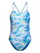 Nike Cut Out Piece Hydrastrong Multi Print Badedragt Badetøj Blue NIKE...