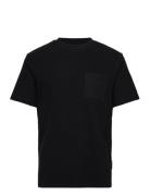 Structured Tops T-Kortærmet Skjorte Black Tom Tailor