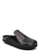 Biagem Classic Slide Croco Shoes Mules & Slip-ins Flat Mules Black Bia...
