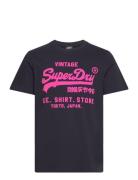 Neon Vl T Shirt Tops T-Kortærmet Skjorte Navy Superdry