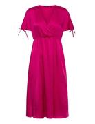 Vmheart Oli 2/4 Calf Dress Wvn Ce Cp Knælang Kjole Pink Vero Moda