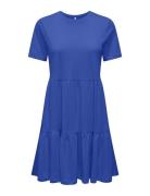 Onlmay Life S/S Peplum Dress Box Jrs Knælang Kjole Blue ONLY