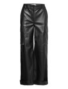 Asha Cargo Pants Bottoms Trousers Leather Leggings-Bukser Black Stand ...
