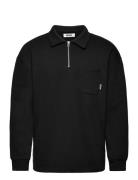 Dom Half-Zip Sweat Designers Sweatshirts & Hoodies Sweatshirts Black W...