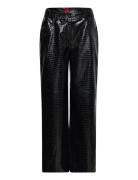 Hugara-1 Bottoms Trousers Leather Leggings-Bukser Black HUGO
