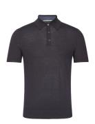 Mondsey Tops Knitwear Short Sleeve Knitted Polos Navy Ted Baker London