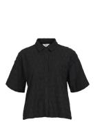 Objfeodora 2/4 Sleeve Shirt Div Tops Shirts Short-sleeved Black Object