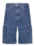 90S Loose Short Cargo Bottoms Shorts Denim Blue Calvin Klein Jeans
