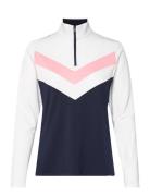 Striped Interlock Quarter-Zip Pullover Sport Sweatshirts & Hoodies Fle...