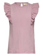Top Ns Lace Tops T-shirts Sleeveless Pink Creamie