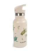 Stainless Steel Water Bottle - First Swim Home Meal Time Beige Filibab...