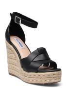 Sivian Sandal Espadrillos Med Hæl Sandal Black Steve Madden