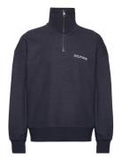 Monotype H Ycomb 1/4 Zip Tops Sweatshirts & Hoodies Sweatshirts Navy T...