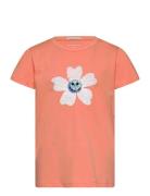 Reversible Sequin T-Shirt Tops T-Kortærmet Skjorte Orange Tom Tailor