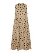 Yasline Sl Midi Dress Knælang Kjole Beige YAS