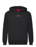 Linked Hoodie Tops Sweatshirts & Hoodies Hoodies Black HUGO
