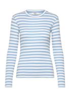 2X2 Cotton Stripe Tuba Tee Ls Tops T-shirts & Tops Long-sleeved Blue M...