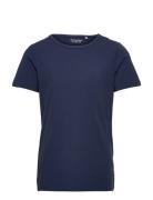 Blouse Ss - Bamboo Tops T-Kortærmet Skjorte Blue Minymo
