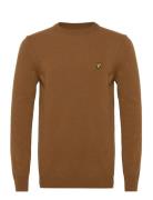 Crew Neck Lambswool Blend Jumper Tops Knitwear Round Necks Brown Lyle ...