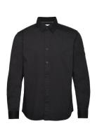Monologo Badge Relaxed Shirt Tops Shirts Casual Black Calvin Klein Jea...