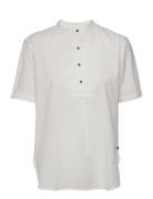 Grandad Blouse Tops Blouses Short-sleeved White Superdry
