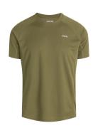 Men Sports T-Shirt/Chest Print Sport T-Kortærmet Skjorte Khaki Green Z...