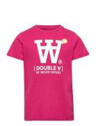 Ola Aa Kids T-Shirt Tops T-Kortærmet Skjorte Pink Wood Wood