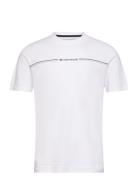 Printed Crewneck T-Shirt Tops T-Kortærmet Skjorte White Tom Tailor