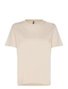 Pcria Ss Solid Tee Noos Bc Tops T-shirts & Tops Short-sleeved Beige Pi...