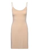 Mschbetrina Strap Dress Kort Kjole Beige MSCH Copenhagen