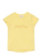 Logo T-Shirt Tops T-Kortærmet Skjorte Yellow Gugguu